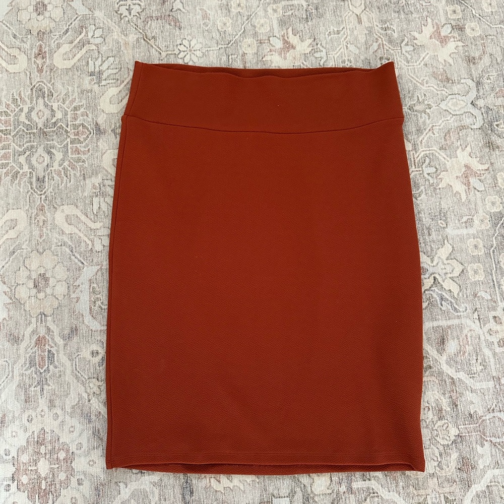 LuLaRoe Rich Rust Pencil Skirt
